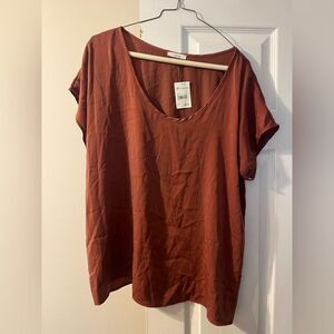 ✨ Soprano Dusty Orange Silk Top | Size Large | NWT